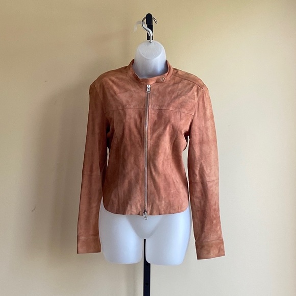 Mango MNG Rose Suede Leather Biker Jacket - Picture 2 of 13